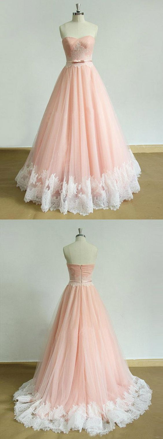 Strapless Blush Pink Tulle Prom Dress 8th Grade Dance Dress - Dollygown