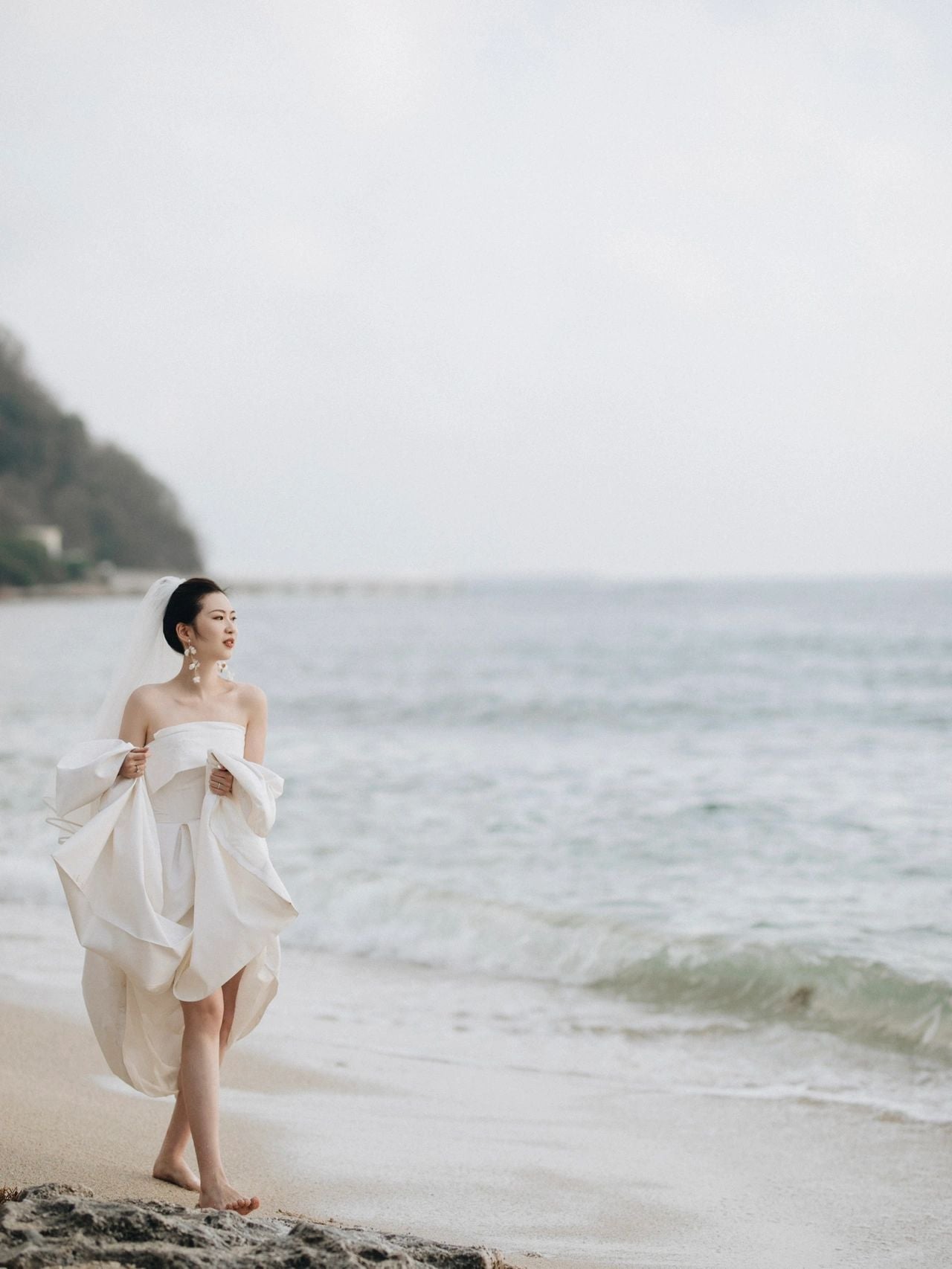 Strapless Simple Silk Country Wedding Dress - DollyGown