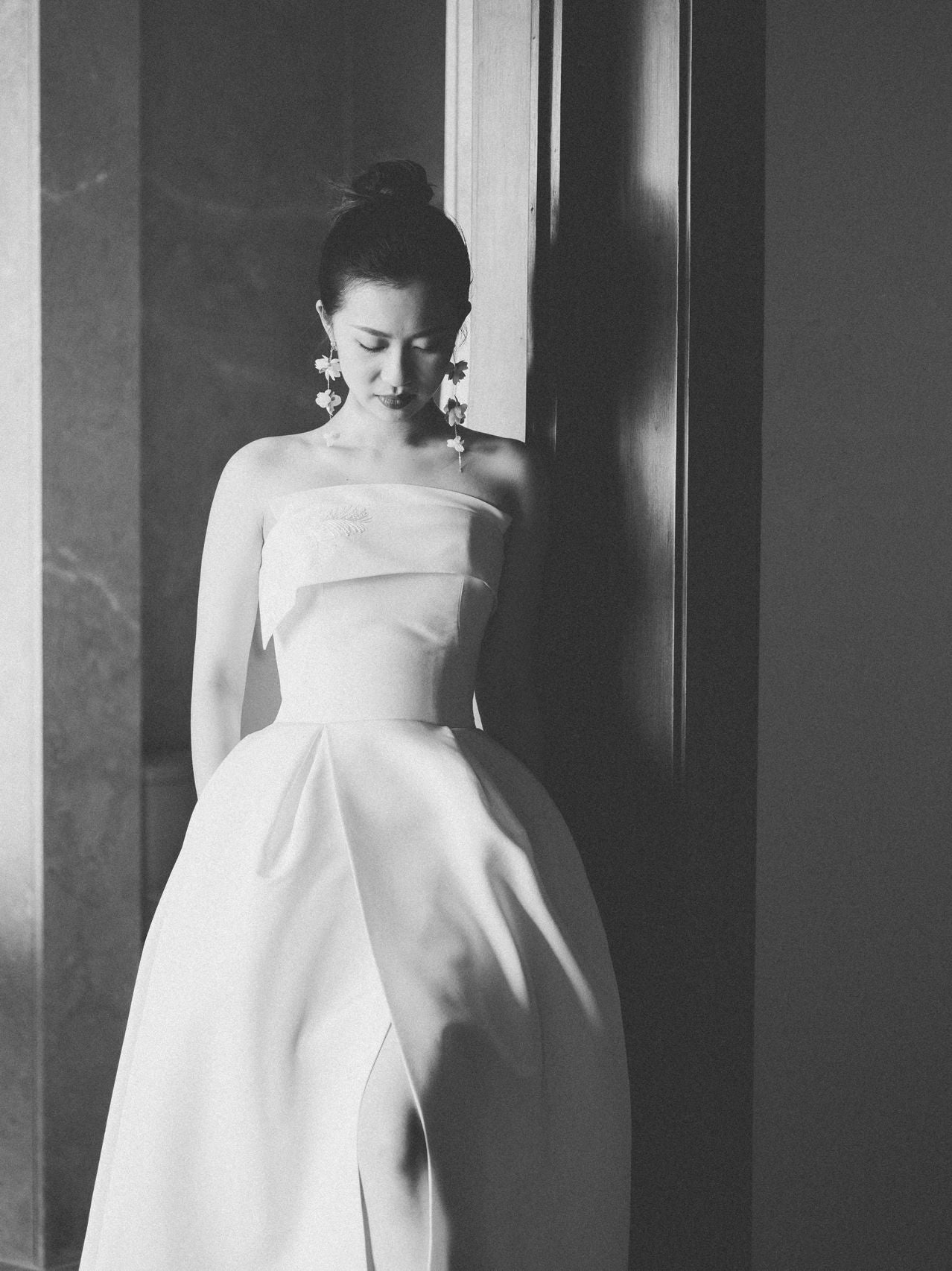Strapless Simple Silk Country Wedding Dress - DollyGown
