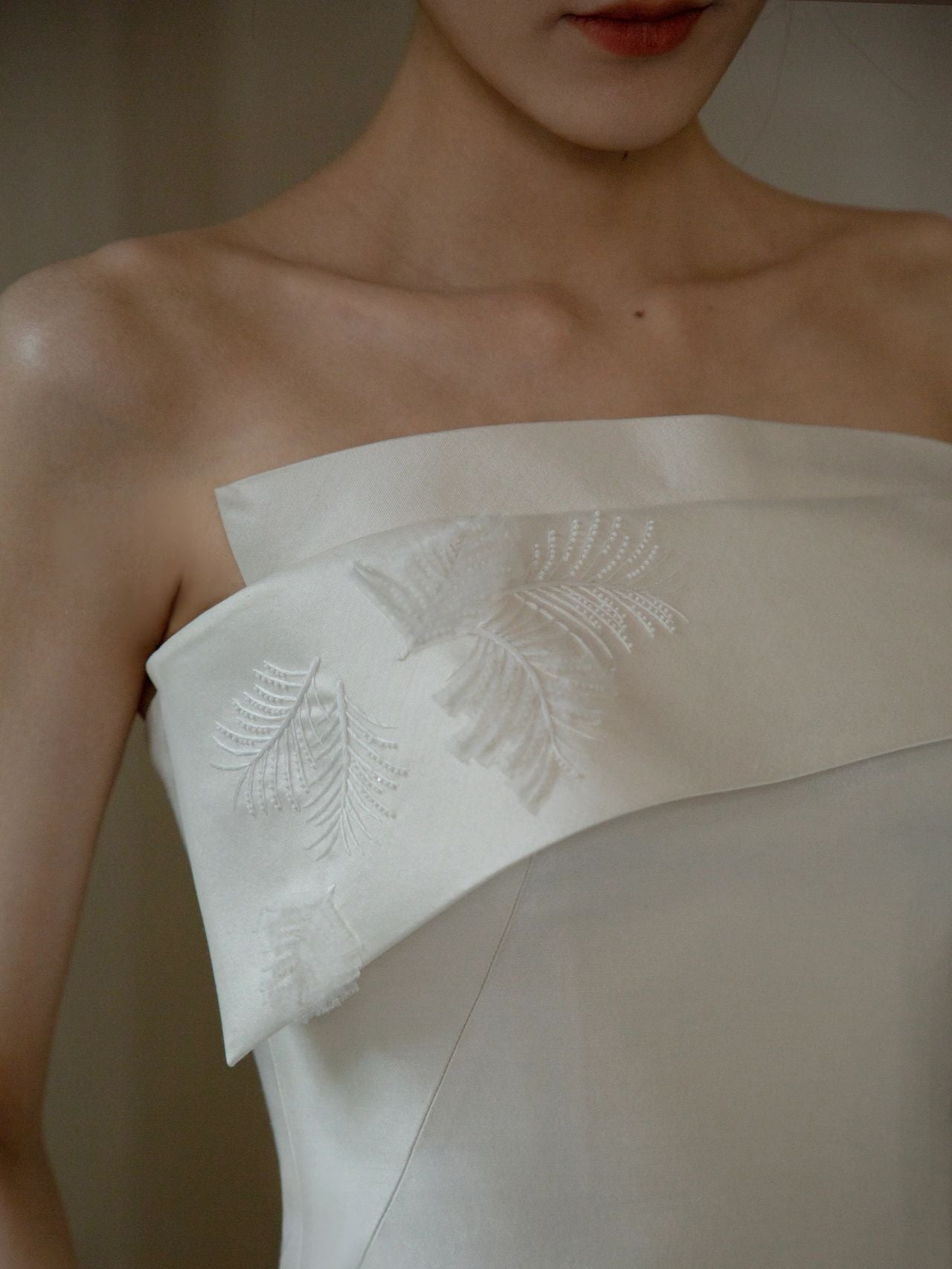 Strapless Simple Silk Country Wedding Dress - DollyGown