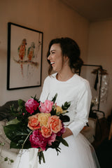 Stylish Long Sleeves Two Piece Wedding Dress Unique Affordable Bridal Separates,20082346