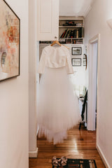 Stylish Long Sleeves Two Piece Wedding Dress Unique Affordable Bridal Separates,20082346