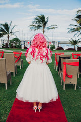 Plus Size Vintage Tea Length Lace Wedding Dress with Sleeves for plus size lady,20110946-Dolly Gown
