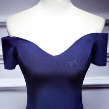 Tight Fitted Prom Dress in Navy Blue - DollyGown