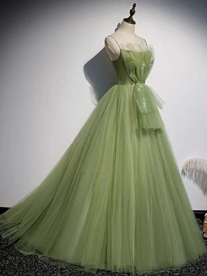 Tulle Sage Green Prom Dress Formal Ball Gown - Dollygown