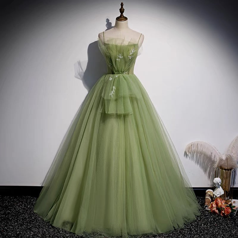 Tulle Sage Green Prom Dress Formal Ball Gown Tulle Sage Green Prom Dress Formal Ball Gown