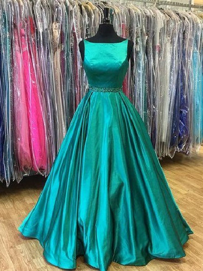 Turquoise Vintage Prom Dress Ball Gown Prom Dress Modest Prom Dress,MA173