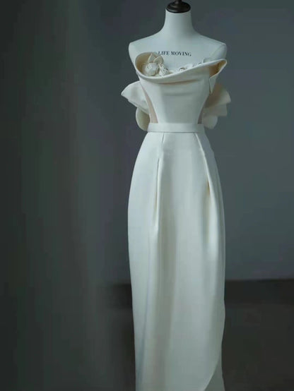 Unique Ankle Length Wedding Dress - DollyGown