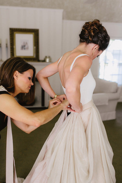 Unique Modern Jersey Casual Wedding Skirt and Top Two Pieces Bridal Separates with Nude Skirt,20082853