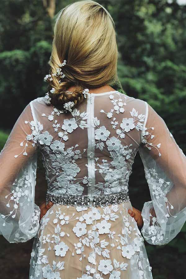 Unique Boho See Through A-line Rustic Country Wedding Dress Unique Boho See Through A-line Rustic Country Wedding Dress