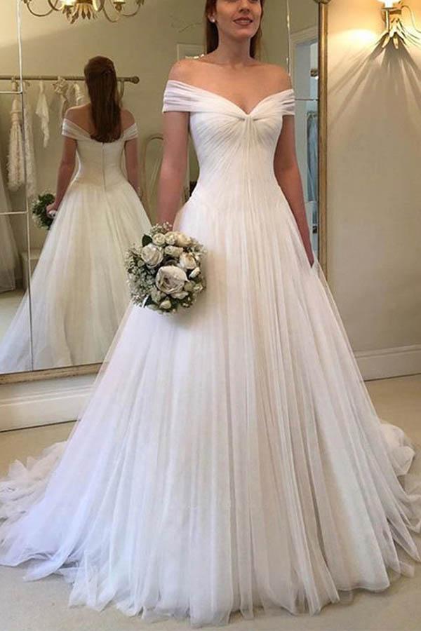 Unique Country Tulle Off  Shoulders Bridal Gown Wedding Dress,GDC1154