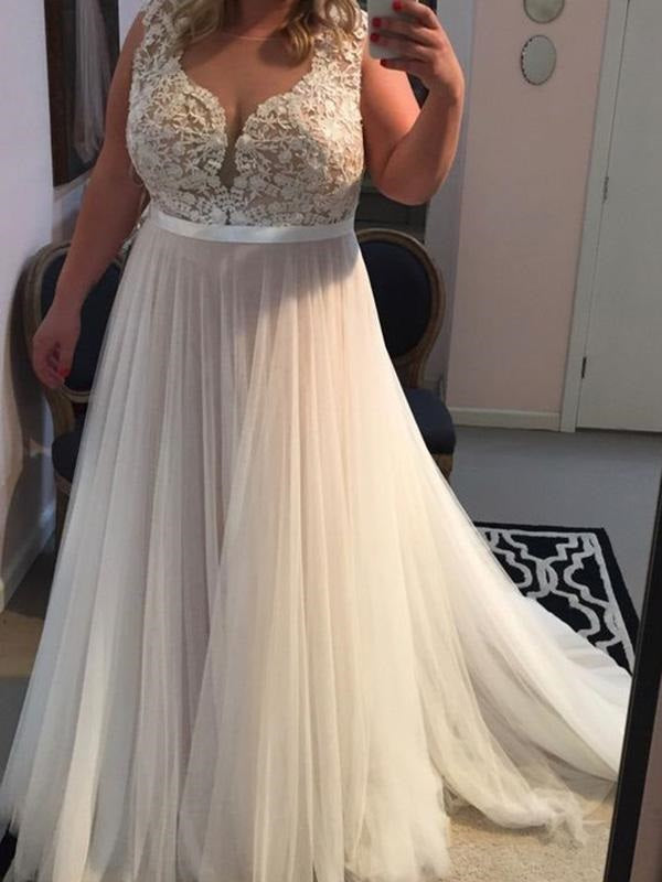 Unique Romantic Tulle Plus Size Wedding Dress,Robe De mariee, GDC1087