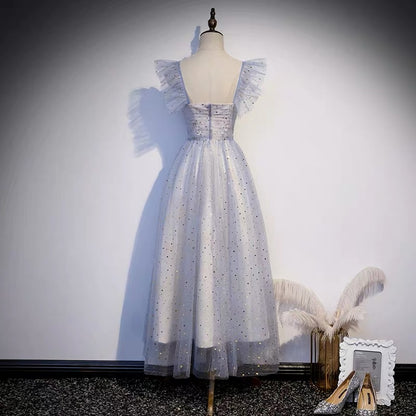 Vintage Inspired Tulle Tea Length Prom Dress - DollyGown