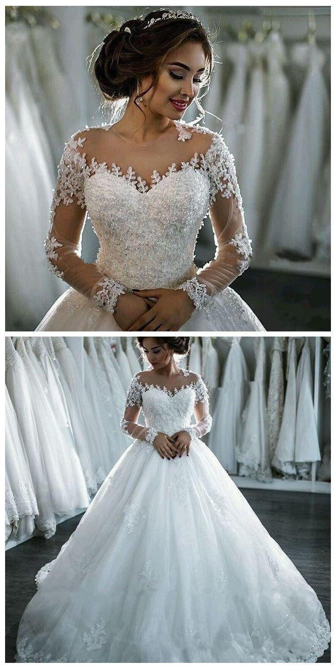 Removable Puff Sleeve Satin Wedding Dress High Slit Side A-line Simple –  AiSO BRiDAL