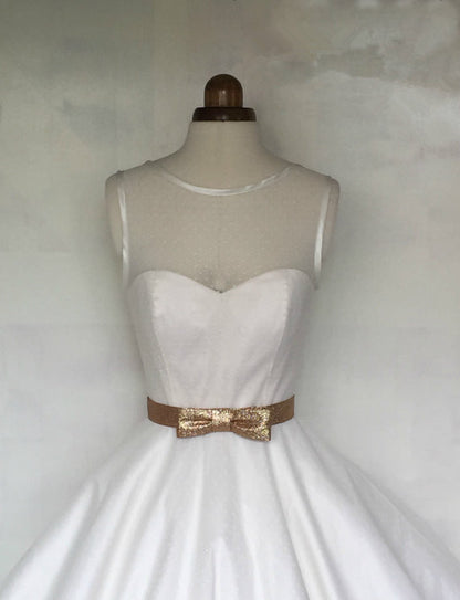 Wedding Dress Vintage Polka Dot Wedding Dress Retro Wedding Gown Rockabilly Wedding Dress,WD011