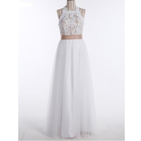 See Through Halter Lace Top Sheer Backless Boho Wedding Dress See Through Halter Lace Top Sheer Backless Boho Wedding Dress