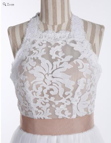 See Through Halter Lace Top Sheer Backless Boho Wedding Dress See Through Halter Lace Top Sheer Backless Boho Wedding Dress