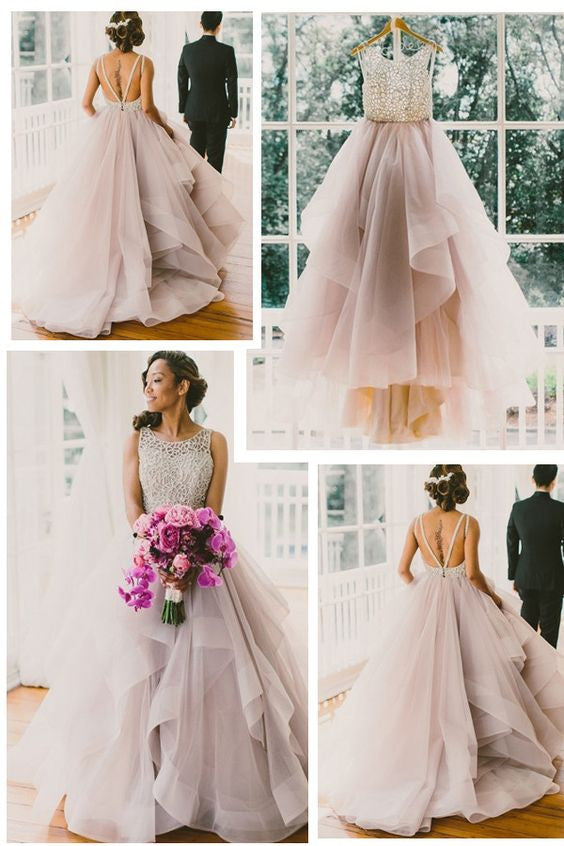 Princess Wedding Dress,Ball Gown Wedding Dress,Romantic Wedding Dress,Backless Wedding Dress,WS034-Dolly Gown