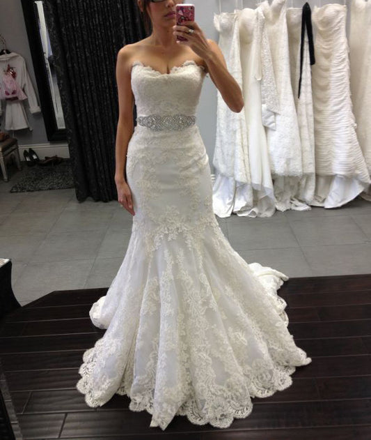 Lace Wedding Dress,Mermaid Wedding Dress,Wedding Dress Lace,Strapless Wedding Dress,WS063-Dolly Gown