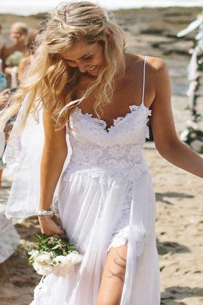Boho Wedding Dress,Beach Wedding Dress,Flowy Wedding Dress,WS069-Dolly Gown
