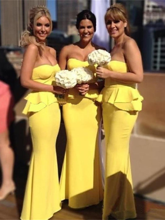 Yellow Bridesmaid Dresses Mermaid Bridesmaid Dresses Long Bridesmaid Dresses Simple Bridesmaid Dresses,Fs032
