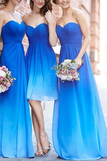 Blue Bridesmaid Dresses,Mismatch Bridesmaid Dresses,Robe De Demoiselle D'Honneur Bleu,Ombre Chiffon Bridesmaid Dresses,Fs017-Dolly Gown
